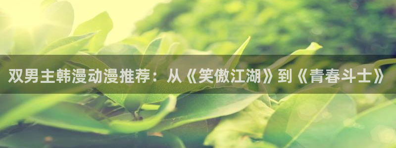 动漫omofun：双男主韩漫动漫推荐：从《笑傲江湖》到《青春斗士》